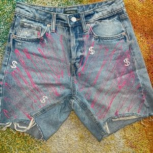Custom paint splatter boy shorts